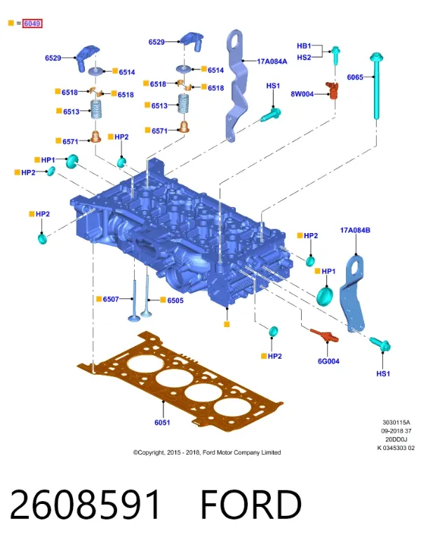 Culata 2608591 Ford