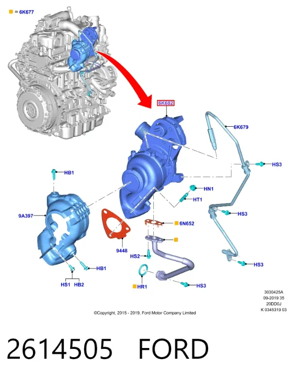 Turbocompresor 2614505 Ford