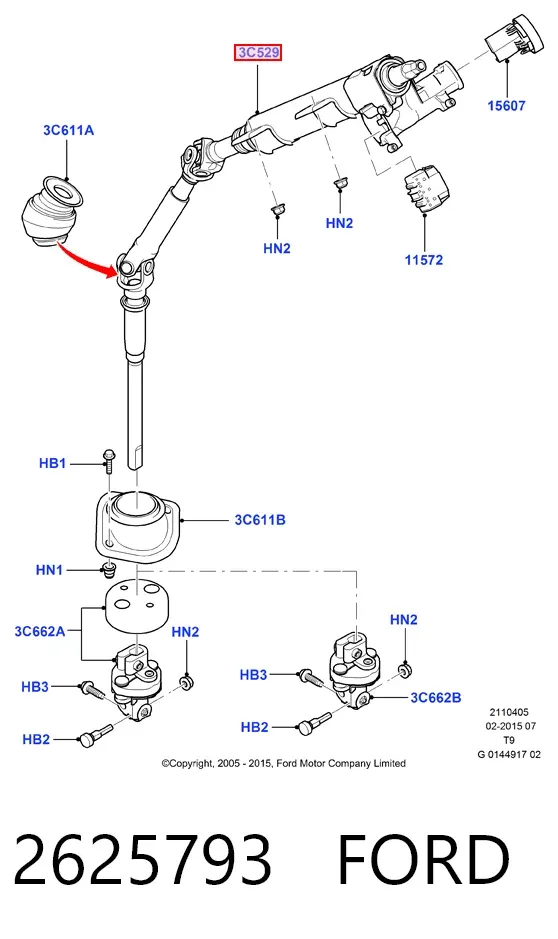 Columna dirección 2625793 Ford
