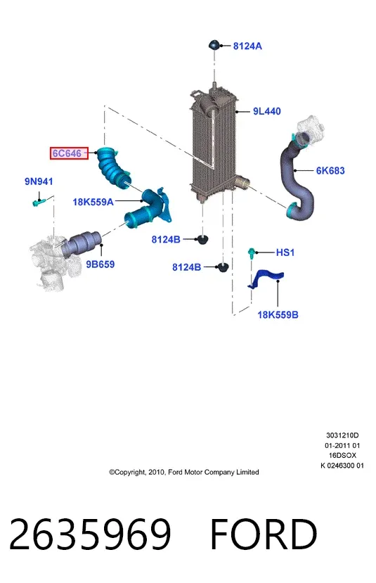 Tubo intercooler 2635969 Ford