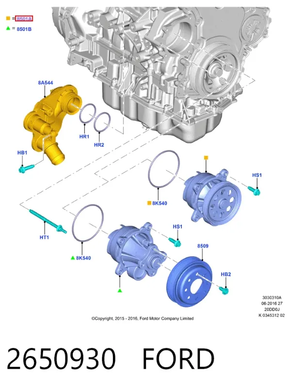 Bomba de agua 2650930 Ford