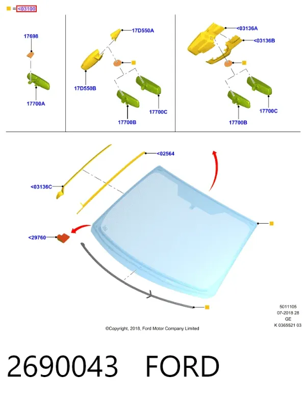 Parabrisas 2690043 Ford