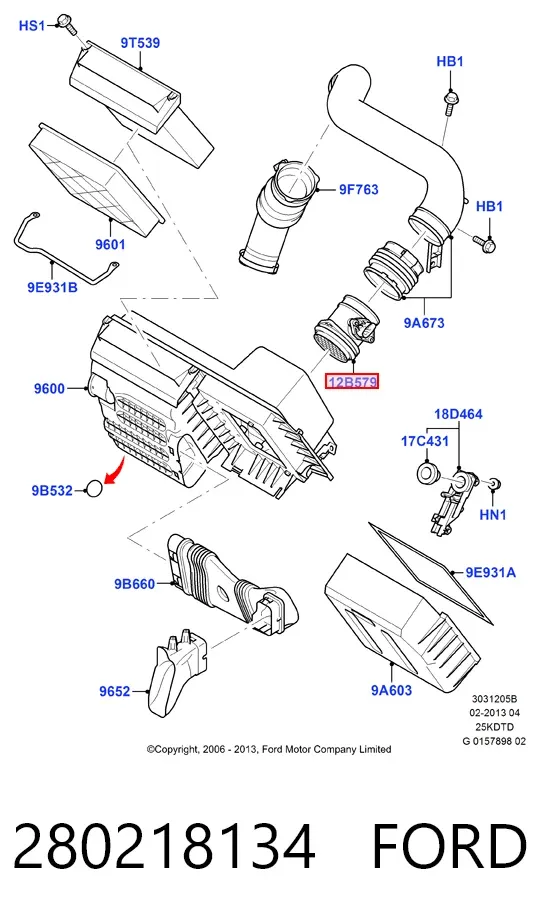 Caudalímetro 280218134 Ford