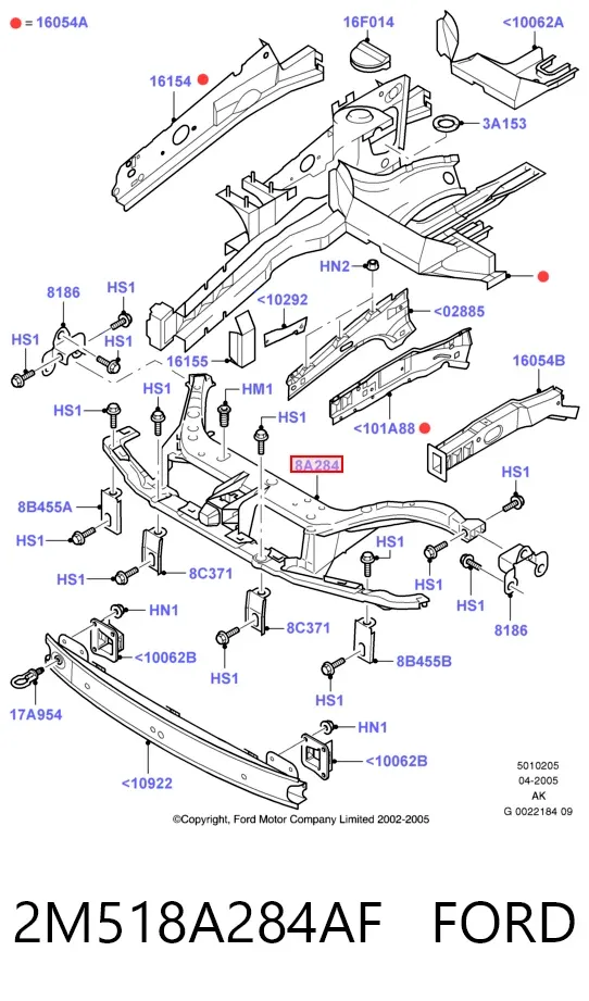 Soporte de radiador 2M518A284AF Ford