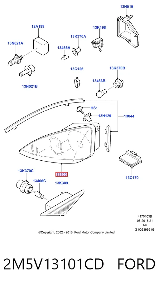 Faro derecho 2M5V13101CD Ford