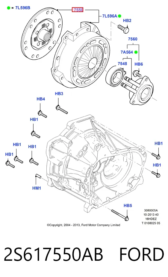 Disco de embrague 2S617550AB Ford