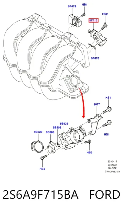 Válvula reguladora de ralentí FORD 2S6A9F715BA