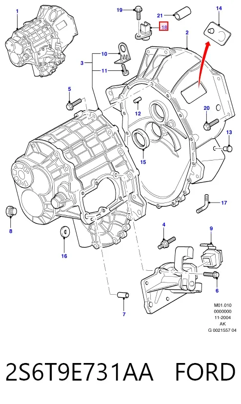 Sensor de velocidad 2S6T9E731AA Ford