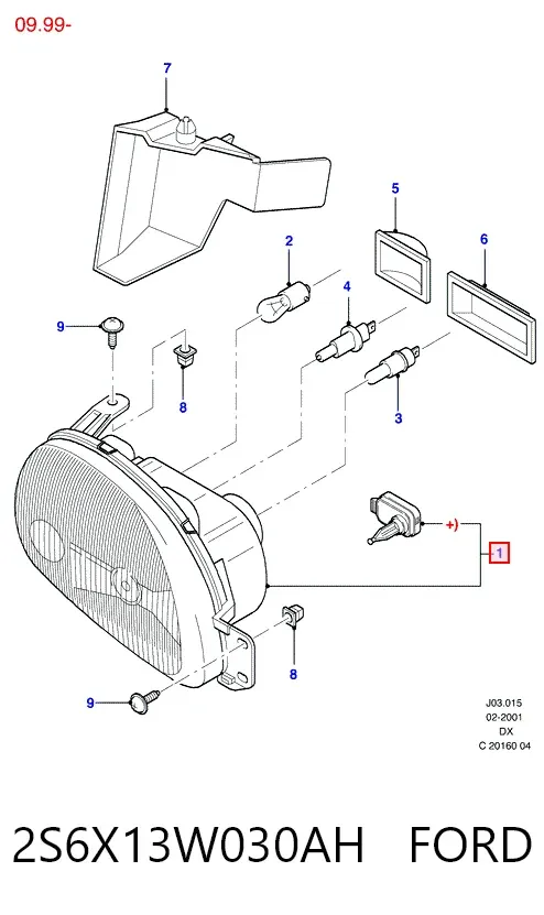 Faro izquierdo 2S6X13W030AH Ford