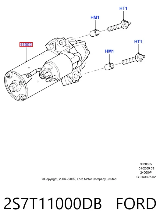 Motor de arranque 2S7T11000DB Ford
