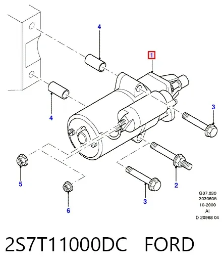 Motor de arranque 2S7T11000DC Ford