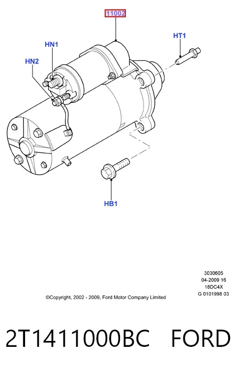 Motor de arranque 2T1411000BC Ford