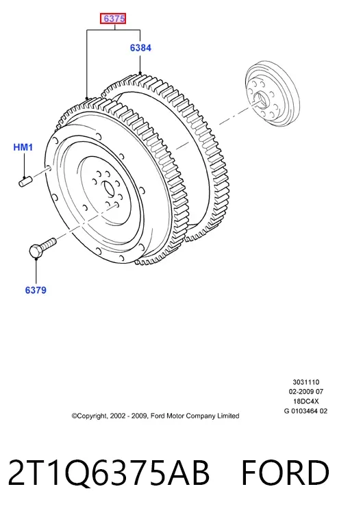 Volante motor 2T1Q6375AB Ford