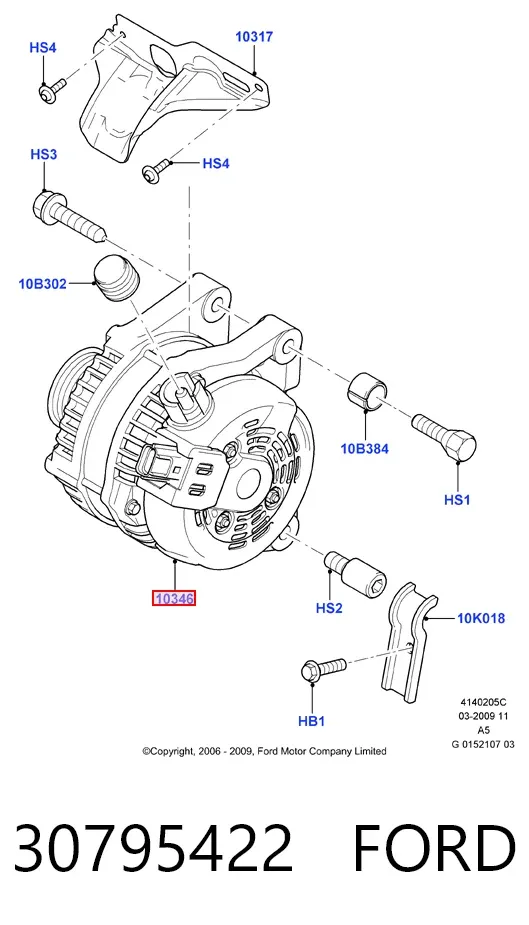 Alternador 30795422 Ford