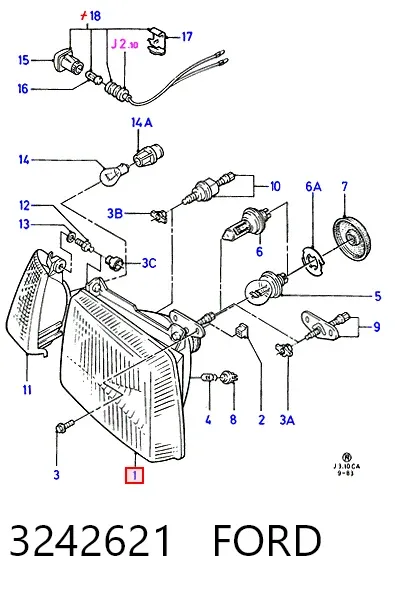 Faro izquierdo Ford Escort III