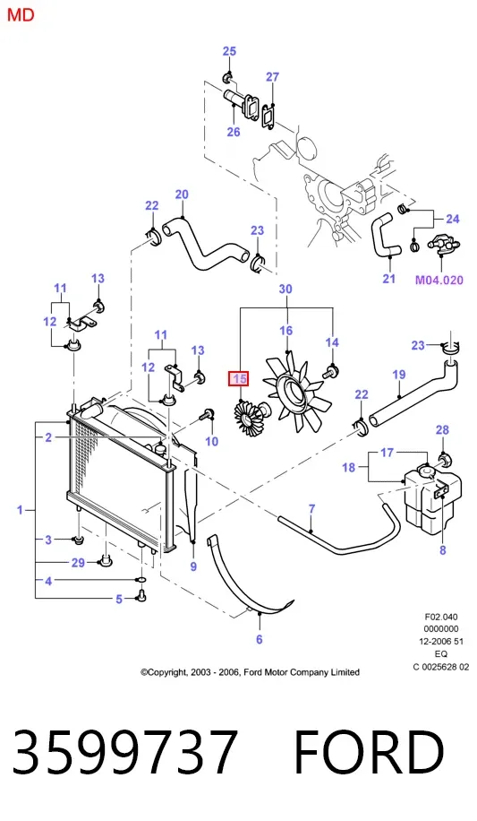 Embrague viscoso de ventilador Ford Ranger EQ
