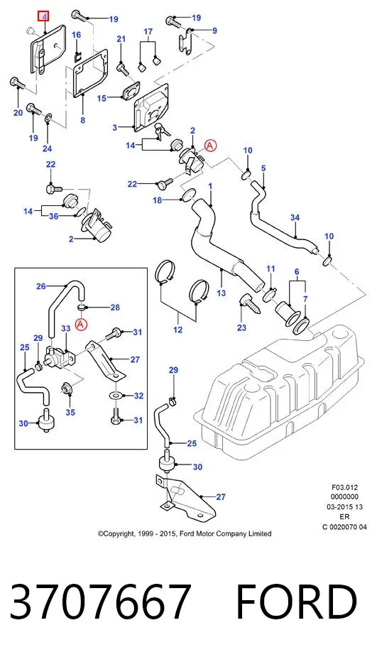 Tapa de la gasolina 3707667 Ford