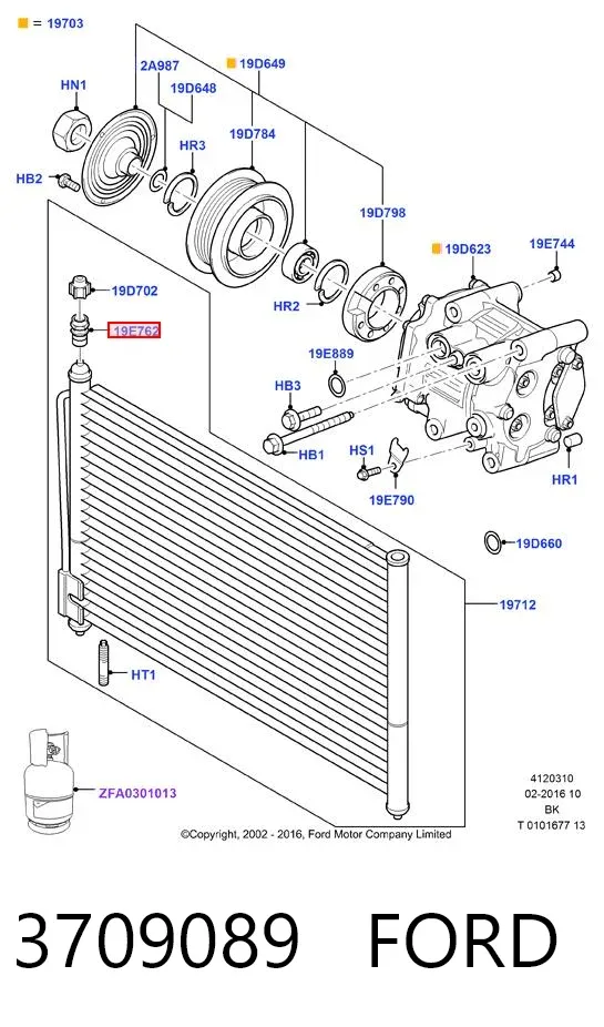 Válvula TRV del aire acondicionado 3709089 Ford