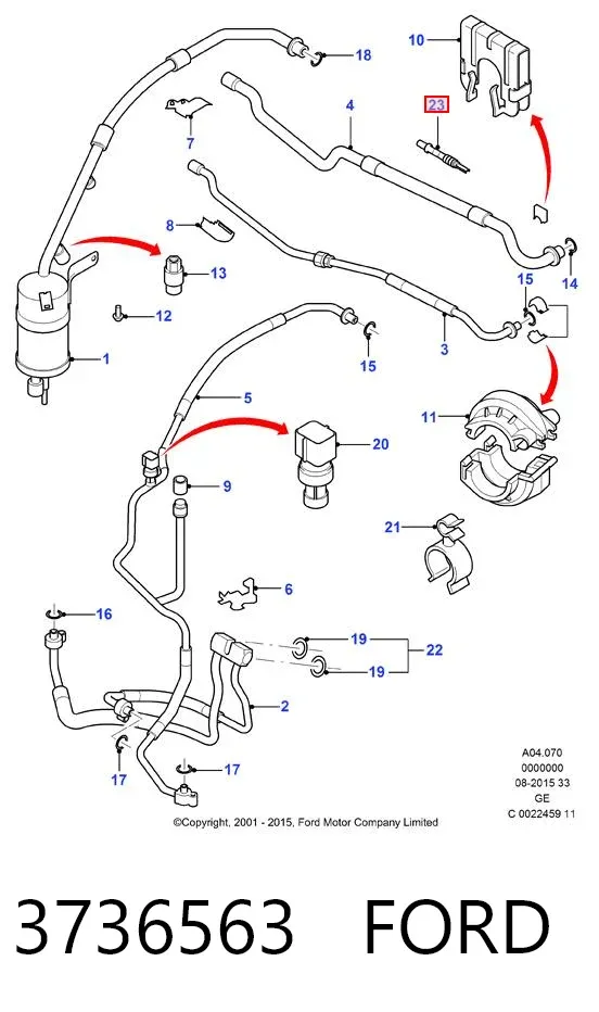 Válvula del compresor de aire acondicionado 3736563 Ford