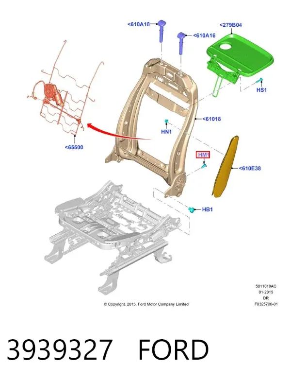 Clip de fijación de parachoques trasero 3939327 Ford