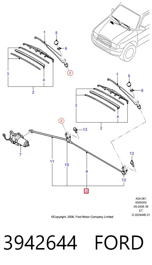 Varilla de limpiaparabrisas Ford Ranger EQ