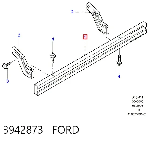 Refuerzo parachoques trasero Ford Ranger EQ