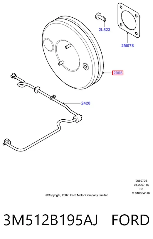 Servofreno 3M512B195AJ Ford
