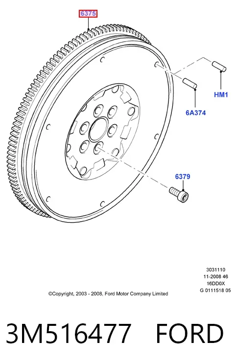 Volante motor 3M516477 Ford