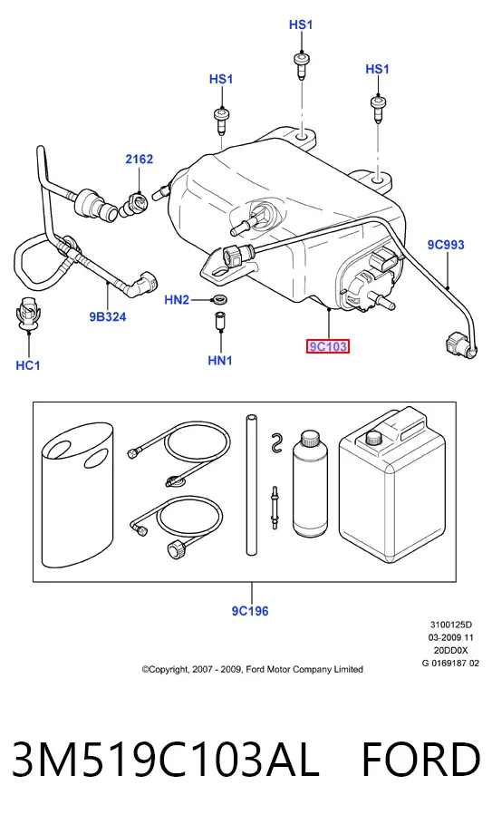 Deposito AdBlue 3M519C103AL Ford