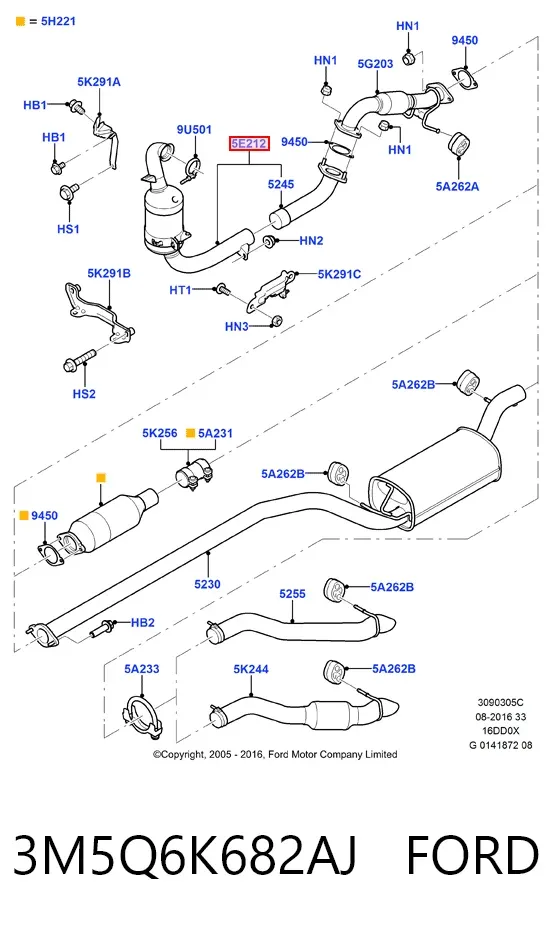 Turbocompresor 3M5Q6K682AJ Ford