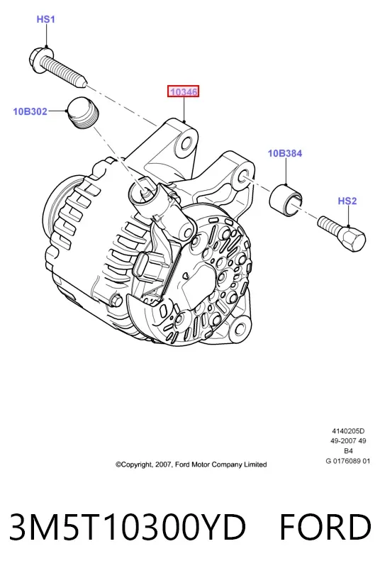 Alternador 3M5T10300YD Ford