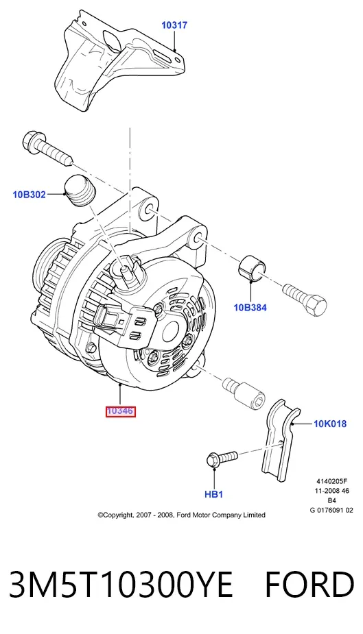 Alternador 3M5T10300YE Ford