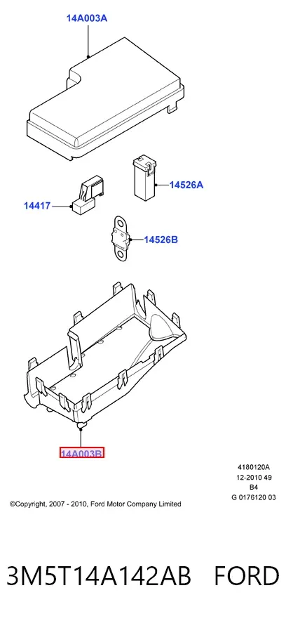 Carcasa de la caja de fusibles 3M5T14A142AB Ford