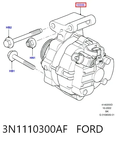 Alternador 3N1110300AF Ford