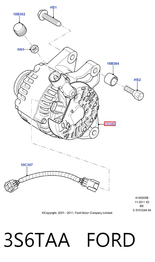 Alternador 3S6TAA Ford
