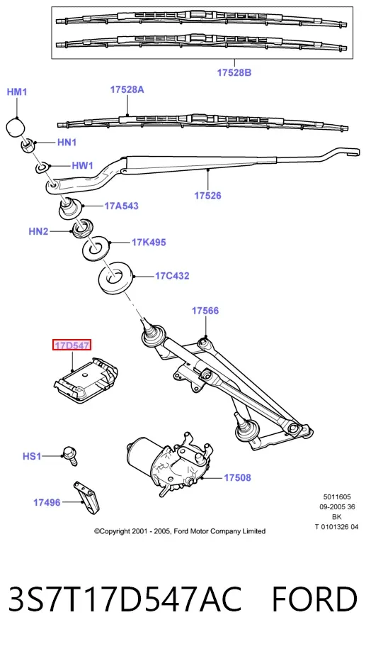 Sensor de lluvia 3S7T17D547AC Ford