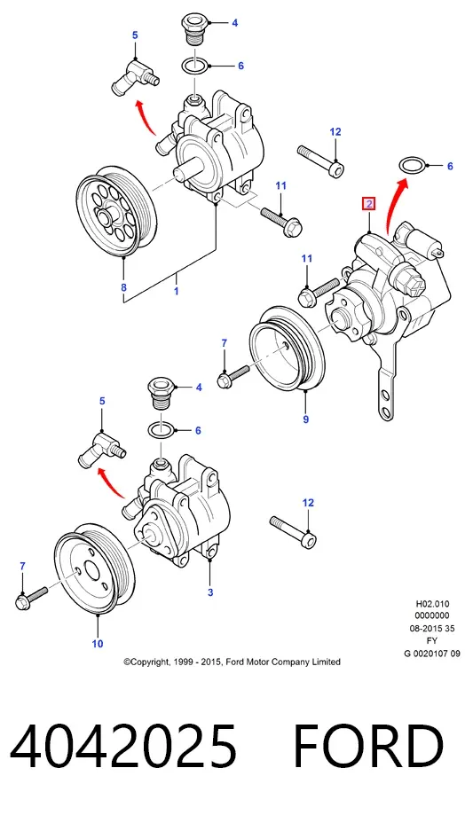Bomba de dirección 4042025 Ford