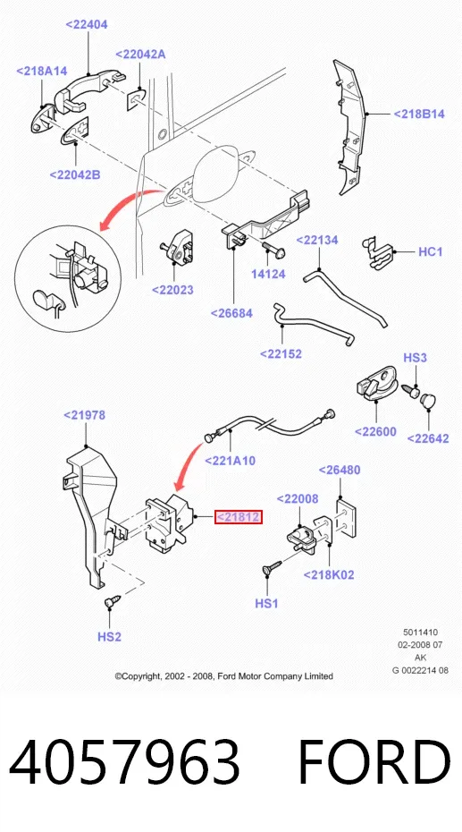 Cerradura 4057963 Ford