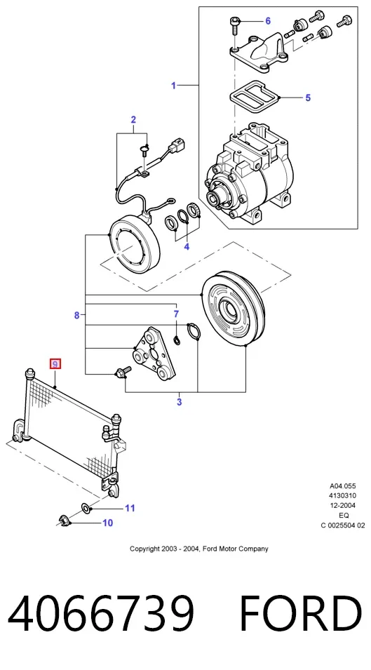Condensador aire acondicionado 4066739 Ford