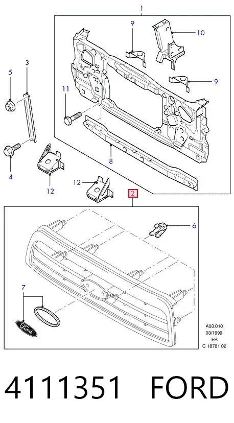 Parrilla 4111351 Ford