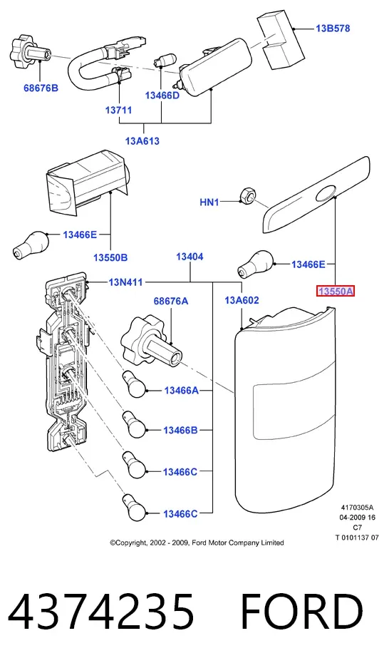 Luz matricula 4374235 Ford