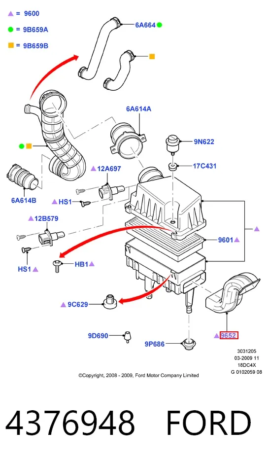 Caudalímetro 4376948 Ford