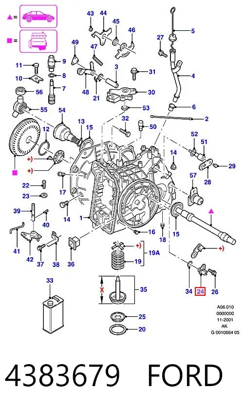 Sensor de velocidad 4383679 Ford