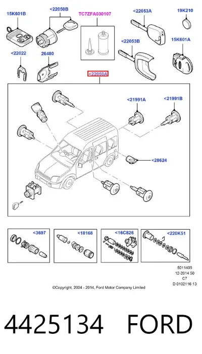 Juego de cilindros de cerradura FORD 4425134