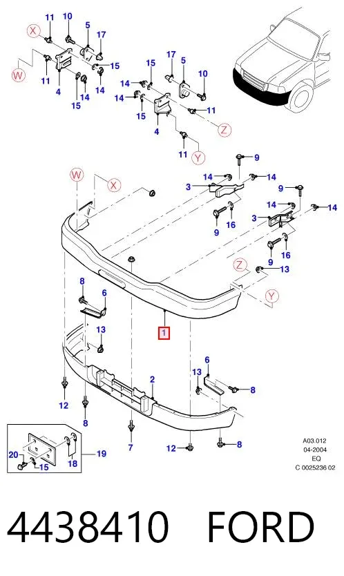 Paragolpes 4438410 Ford