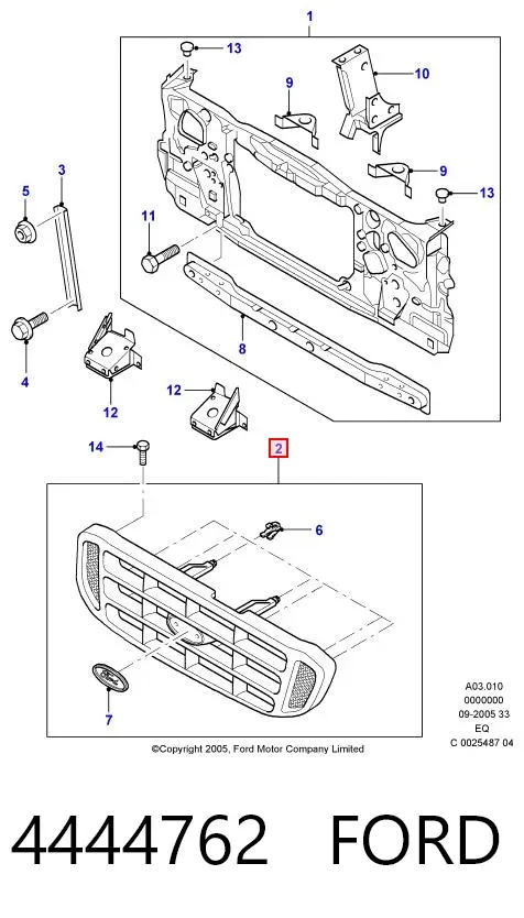 Parrilla Ford Ranger EQ