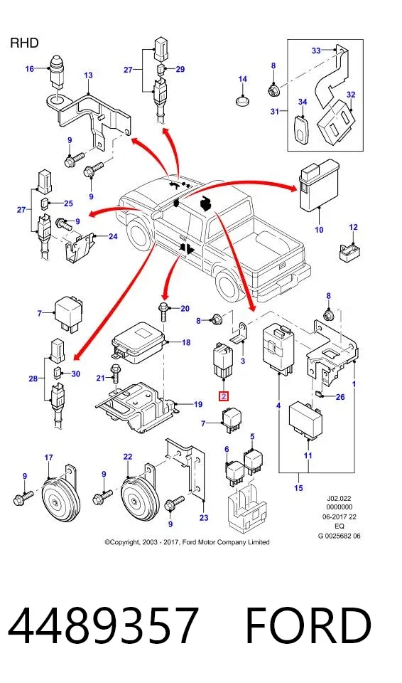 Relé de intermitentes 4489357 Ford