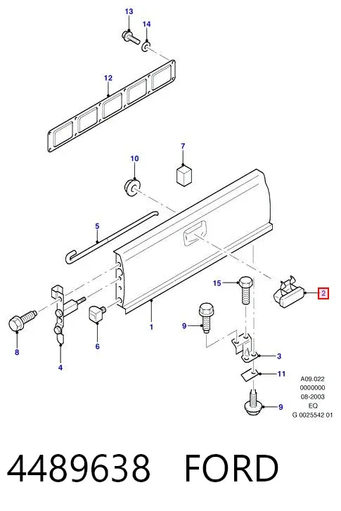 Tirador de puerta de maletero exterior 4489638 Ford
