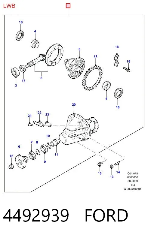Diferencial trasero 4492939 Ford
