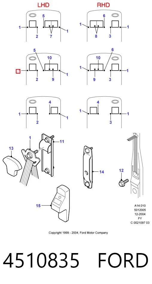 Cinturón de seguridad delantero izquierdo 4510835 Ford